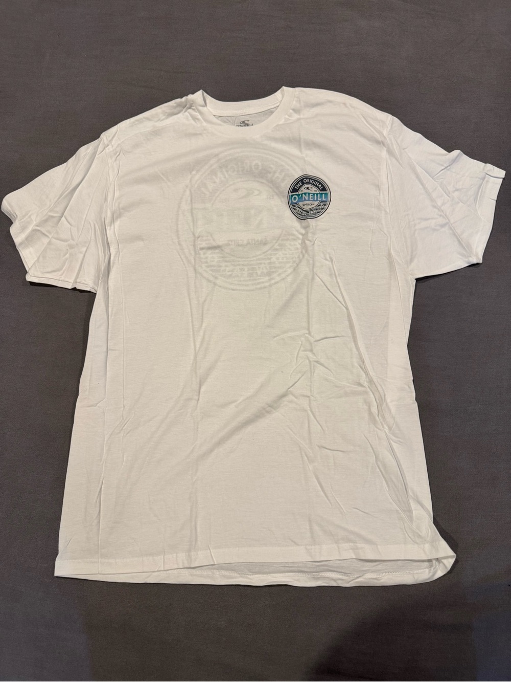 O'Neill White Short-Sleeve Crewneck Tee with Chest Badge